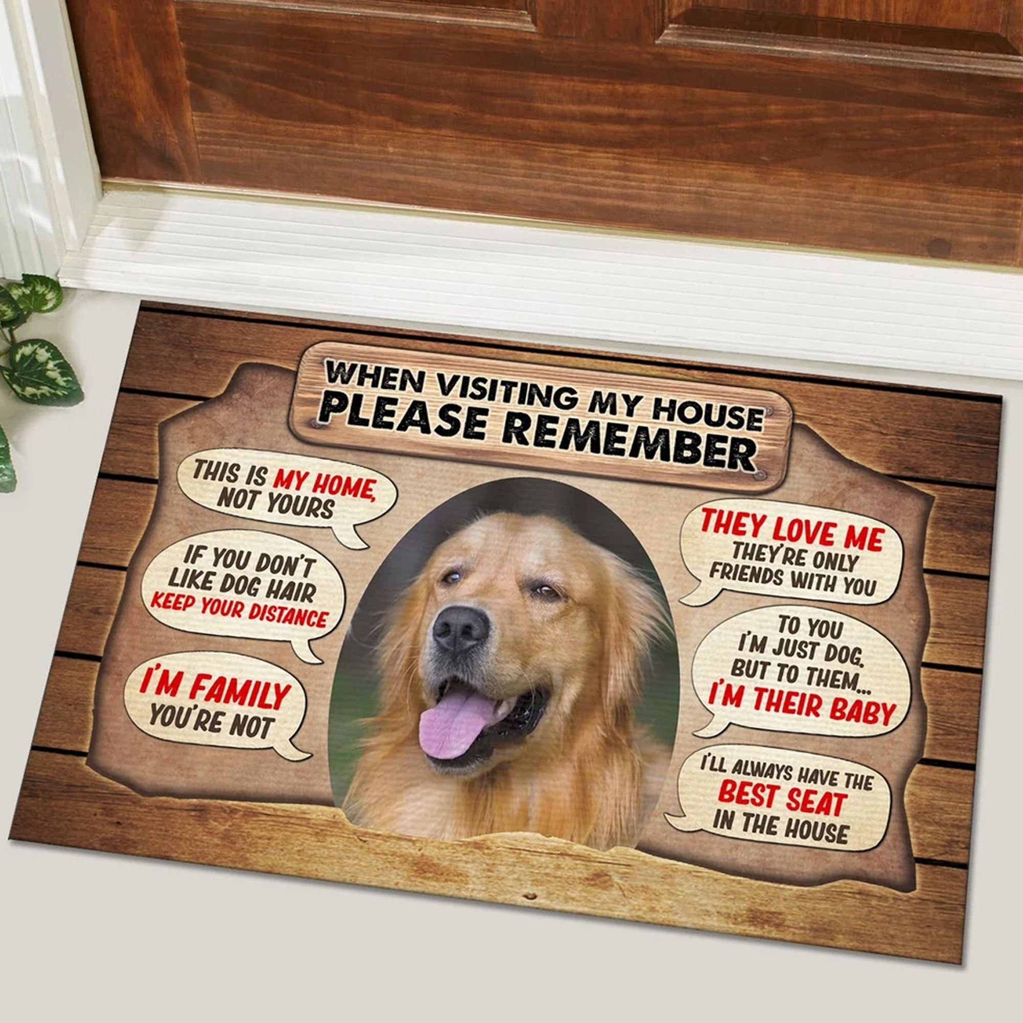 Personalized When Visiting My House Please Remember Dog Doormat Custom Dog Picture Doormat Funny Dog Door Mat Dog Welcome Mat House Rules